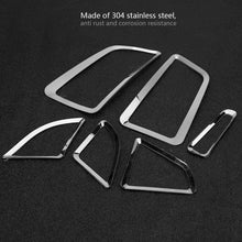 Air Conditioning Outlet Trim, 6pcs Stainless Steel Car Dashboard Side Air Conditioning Outlet Trim Cover for Ford Focus 15-18