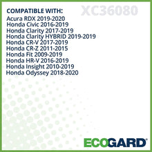ECOGARD XC36080 Premium Cabin Air Filter Fits Acura RDX 2019-2020, Honda Civic 2016-2019, CR-V 2017-2019, Fit 2009-2019, HR-V 2016-2019, Odyssey 2018-2020, Insight 2010-2019, Clarity 2017-2019