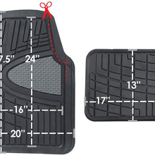 FH Group Black F11311BLACK Rubber Floor Mat(Heavy Duty Tall Channel, Full Set Trim to Fit)