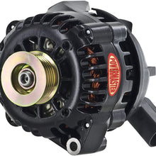 Powermaster 58242 Black Alternator (CS130D 165A 6 Groove Pulley 5:00 with Air Duct Cover 1 Wire or OE Hookup)