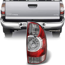 For 05-15 Toyota Tacoma Pickup Truck Red Clear Rear Tail Lights Brake Lamps Passenger Right Side Replacement