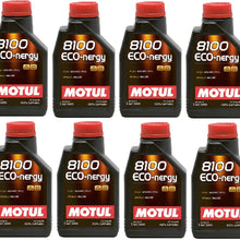 Motul 102782 Set of 8 8100 ECO-nergy 5W-30 Motor Oil 1-Liter Bottles