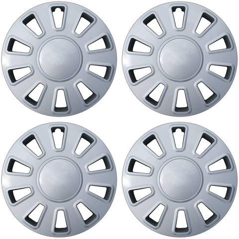 OxGord Hubcaps for 17 Inch Wheels (Pack of 4) Wheel Covers - Silver