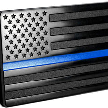 USA American Flag Metal Trailer Hitch Cover (Fits 2" Receivers, Black)