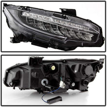 Carpart4u - Full LED Sequential DRL Headlights for Honda Civic 16-18 - Black/Clear Lens