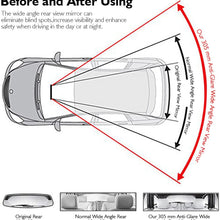 ELUTO Wide Angle Rear View Mirror Car Rear View Mirror Universal Convex Curve Rear View Mirror Clip on Original Mirror 12'' (305mm) for Cars SUV Trucks