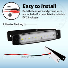 Meerkatt 3.8 Inch 6 LED Thin Line 10 Amber 10 Red 10 White Lamp Front Rear Fender Brake Side Marker License Decoration Light Sealed Indicator Truck Bus Trailer RV Lorry Van UTV SUV HGV Boat Waterproof