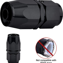 EVIL ENERGY 6AN Straight Swivel Hose End Fitting for Braided Fuel Line Aluminum Black 2PCS