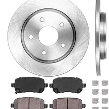 CRK12243 REAR 305 mm Premium OE 5 Lug [2] Brake Disc Rotors + [4] Ceramic Brake Pads + Clips