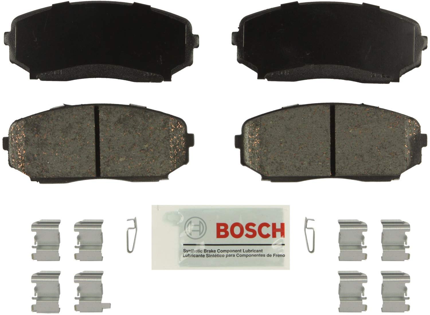 Bosch BE1258H Blue Disc Brake Pad Set with Hardware For: Ford Edge; Lincoln MKX; Mazda CX-7, CX-9, Front