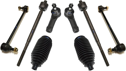 PartsW 8 Pc Suspension Kit for Honda Odyssey 99-01 / Tie Rod Linkages & Sway Bars, Rack & Pinion Bellow Boot