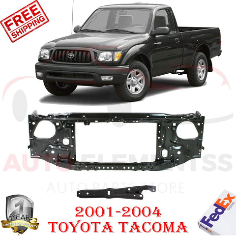 Autoelementss New Front Radiator Support Assembly Steel Center Hood Latch Support for 2001-2004 Toyota Tacoma Pickup Direct Replacement TO1225230 TO1225211
