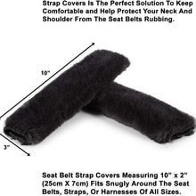 Lebogner Car Seat Belt Shoulder Pad, 2 Pack Soft Harness Cushion Protector, Comfortable Genuine Sheepskin Safety SeatBelt Strap Cover For Adult & Kid Also Good For Backpack, Shoulder Bag & More, Black