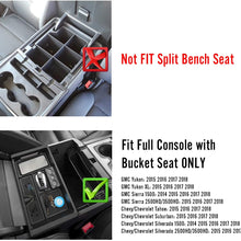 Seven Sparta Center Console Organizer for 2015-2018 Chevy/Chevrolet Tahoe Suburban Silverado GMC Sierra Yukon ABS Tray Armrest Box Secondary Storage Full Console w/Bucket Seats ONLY (Black)