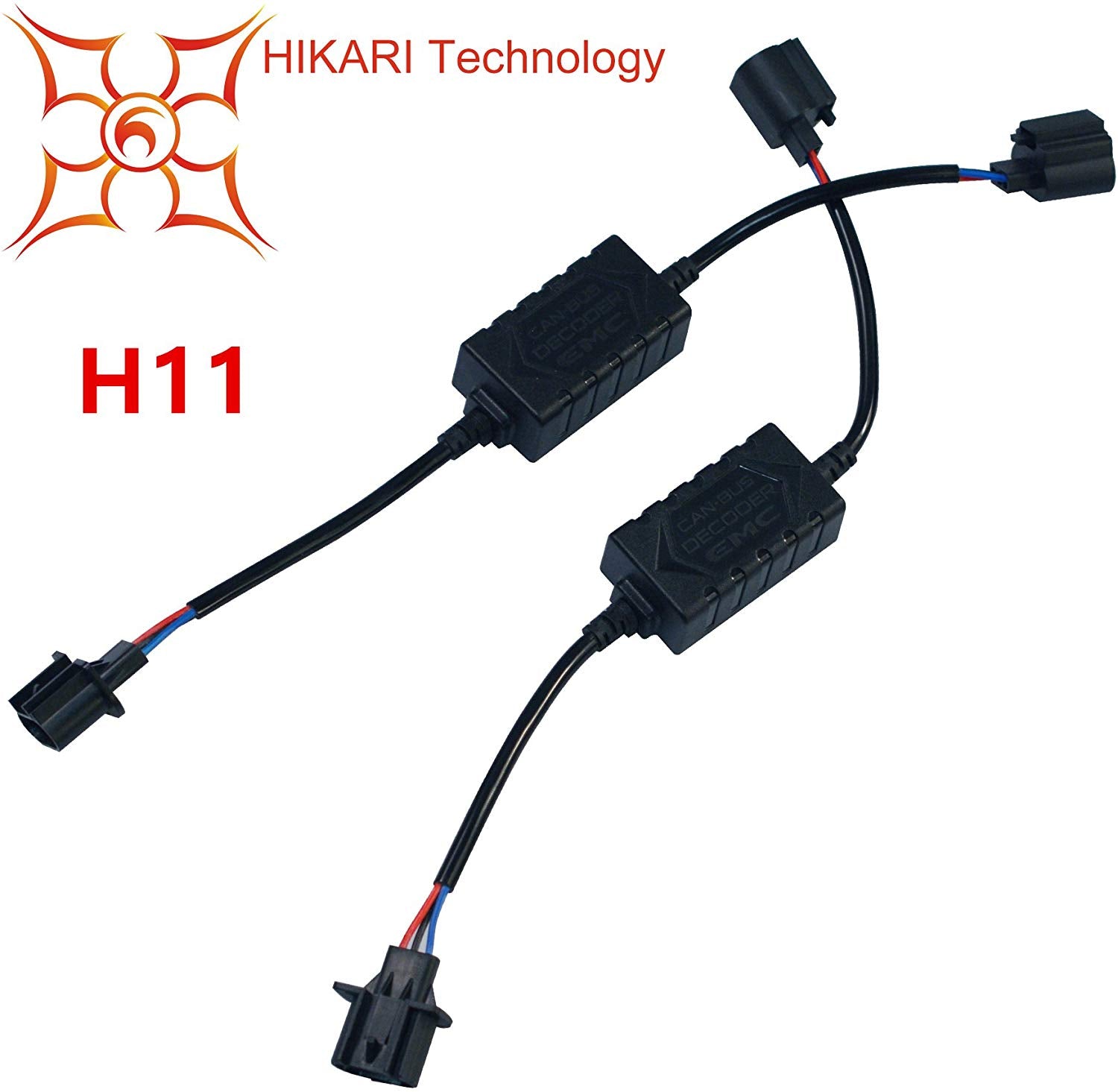 HIKARI PAIR LED Conversion Kit Headlight Canbus Error Free Anti Flickering Resistor Decoder - H11