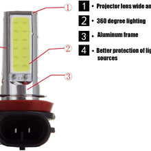 SCITOO White H11 LED Bulbs COB LED Light with Projector for Fog Light Plug and Play Style,4Pcs