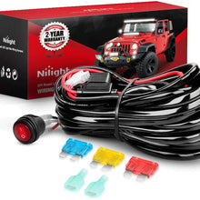 Nilight Wiring Harness Kit 14AWG Heavy Duty 12V On-Off Switch Power Relay Blade Fuse for Off Road LED Work Light Bar-ONE Lead,2 Years Warranty