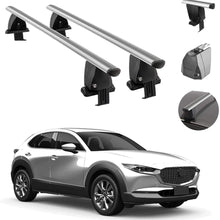 Roof Rack Cross Bars Lockable Luggage Carrier Smooth Roof Cars | Fits Mazda CX-30 2020-2021 Silver Aluminum Cargo Carrier Rooftop Bars | Automotive Exterior Accessories