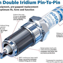 Bosch 9620 Double Iridium Pin to Pin Spark Plug, Up to 4X Longer Life (Pack of 4)