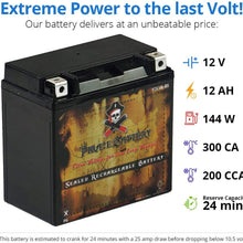 Replacement YTX14L-BS Powersport Battery- Replaces PTX14L-BS, ATX14LBS, HDX14L, ETX14L- Sealed AGM Battery- Pirate Battery