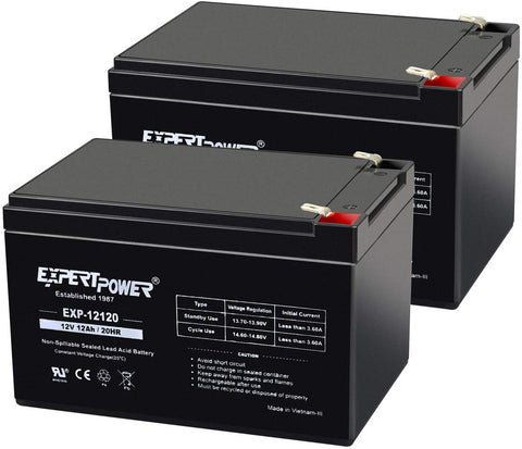 2 Pack ExpertPower 12 Volt 12 Ah Rechargeable Battery || EXP12120