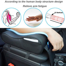GSPSCN Center Console Armrest Pad Soft Memory Foam Pu Leather with Storage Pockets Seat Cushion (Black)