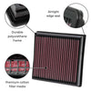 K&N engine air filter, washable and reusable: 2009-2019 Opel/Holden/Vauxhall/Buick/Chevy (Cascada, Zafira Tourer, Astra J, Astra MK6, Astra PJ, Verano, Cruze, Orlando) 33-2966