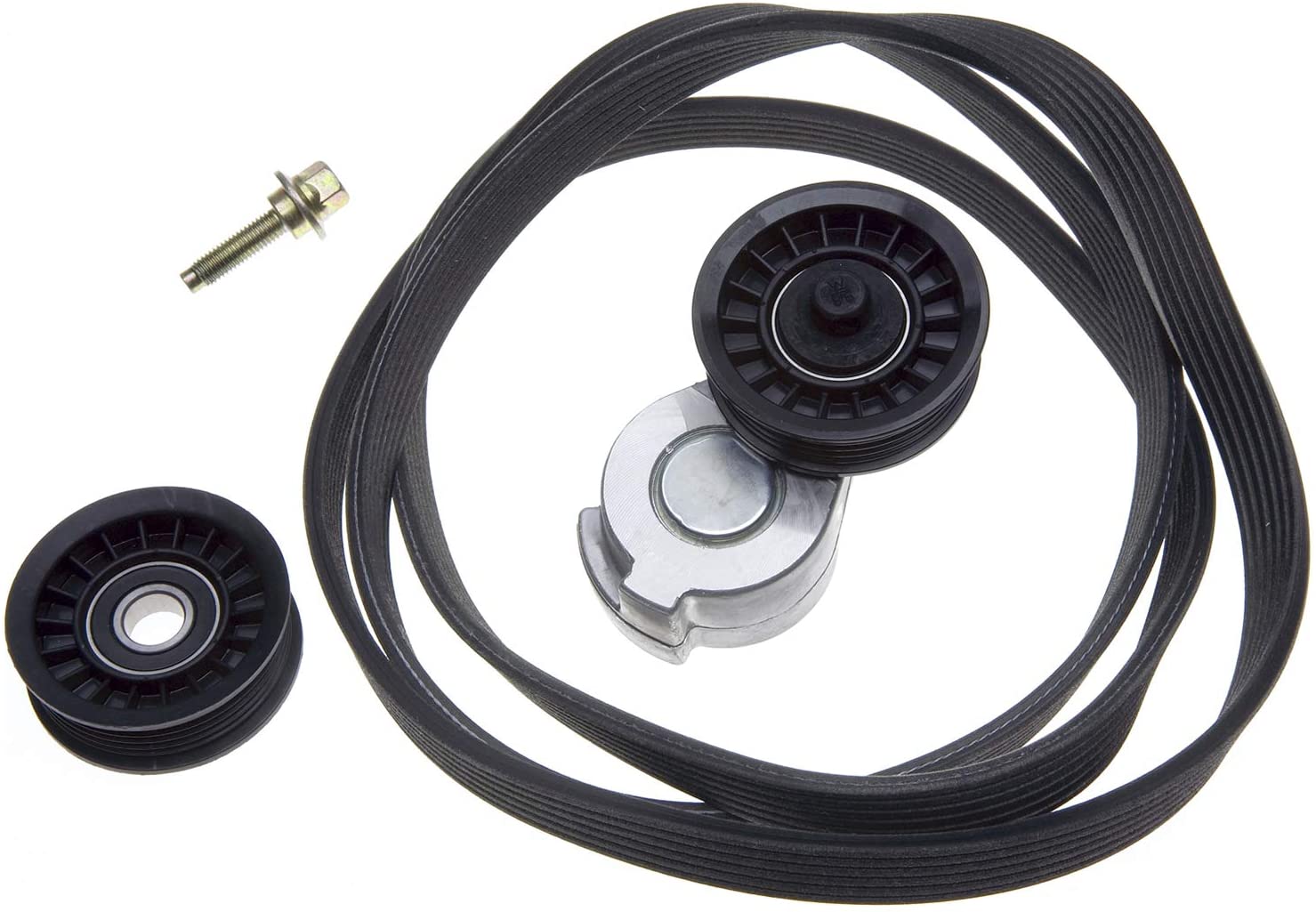 ACDelco 38379K Professional Double-Sided Serpentine Belt Kit with Tensioner, Idler Pulley, and Bolt