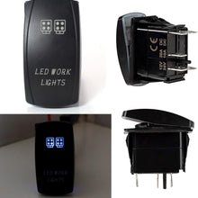iJDMTOY (1) 3-Inch Cube LED Work Lights 5-Pin SPST ON/OFF Blue LED Indicator Rocker Switch For Car Truck 4x4 Jeep Boat For Work Lights, Fog Lights, Daytime Running Lamps, etc