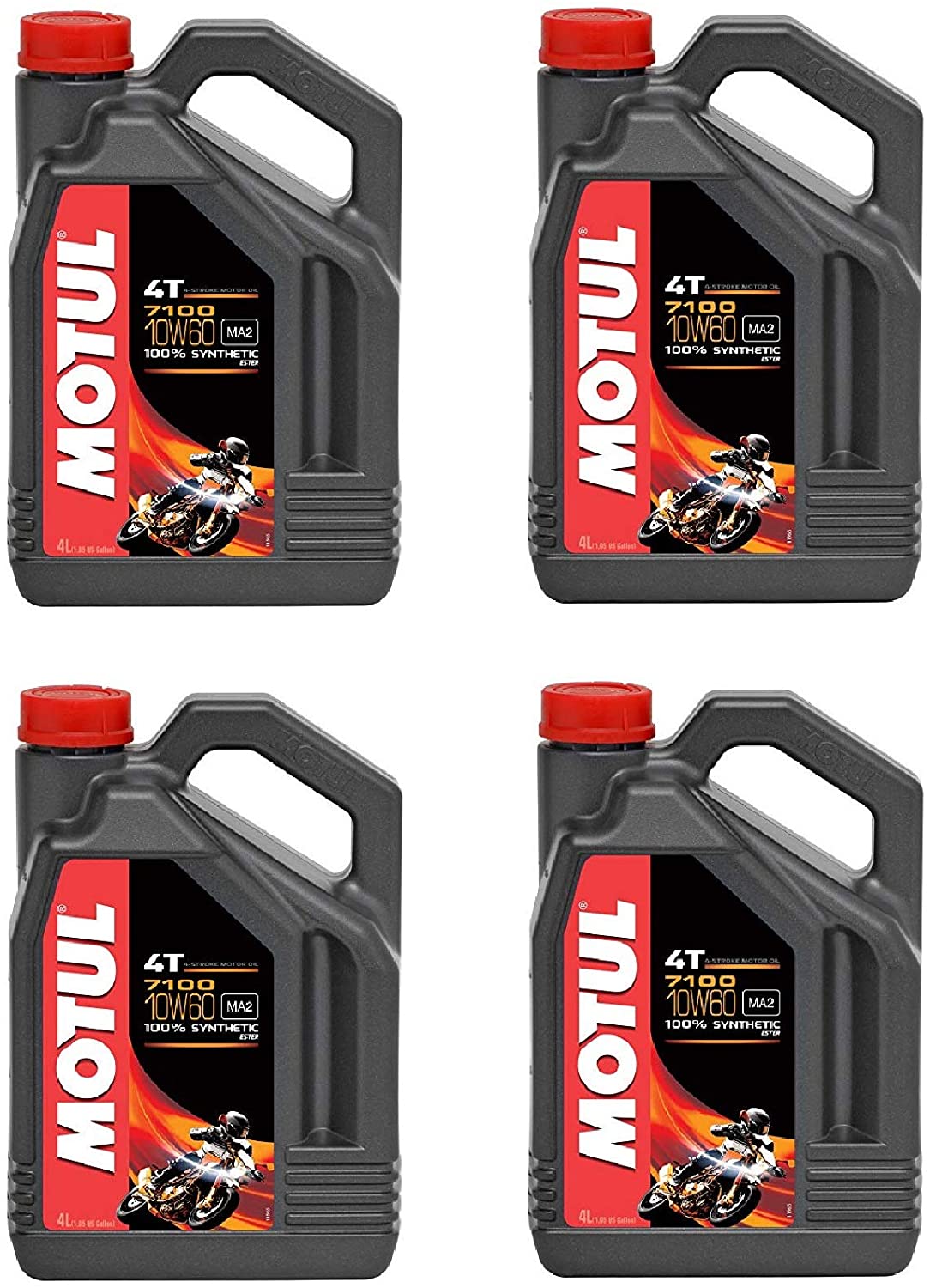 Motul 104092 Set of 4 7100 4T 10W-40 Motor Oil 1-Gallon Bottles