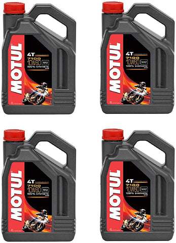 Motul 104092 Set of 4 7100 4T 10W-40 Motor Oil 1-Gallon Bottles