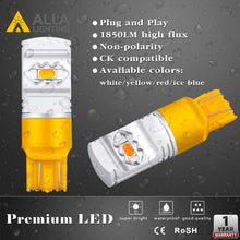 Alla Lighting 3800lm T20 7440 7443 Amber Yellow LED Bulbs Xtreme Super Bright 7441 7440NA 7444NA WY21W High Power ETI 56-SMD 12V Car Truck Turn Signal Blinker Lights