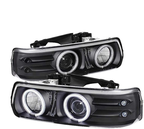 Spyder Auto 5009579 CCFL Halo Projector Headlights Black/Clear