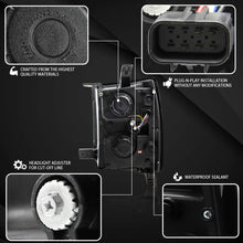 Autozensation For Chevy Silverado 1500 Glossy Black LED Signal Halo Projector Headlights