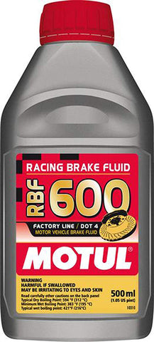 Motul MTL100949 8068HL RBF 600 Factory Line Dot-4 100 Percent Synthetic Racing Brake Fluid-500, 300. ml