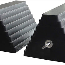 MAXXHAUL 80681-10'X8'X6' Solid Rubber Heavy Duty Wheel Chock with Eyebolt, 2 Pack