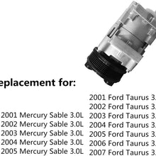 labwork AC Compressor & A/C Clutch CO 103090C Fit for 2001-2007 Ford Taurus 2001-2005 Mercury Sable 3.0L 4F1Z19V703AA 4F2Z19703AB