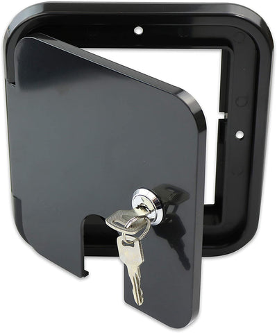 RV Camper Trailer Motorhome Power Cord Hatch Electrical Access Door (Black-1801LB)