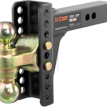 CURT 45900 Adjustable Trailer Hitch Ball Mount, 2-Inch Receiver, 6-Inch Drop, 2 and 2-5/16-Inch Balls, 14,000 lbs