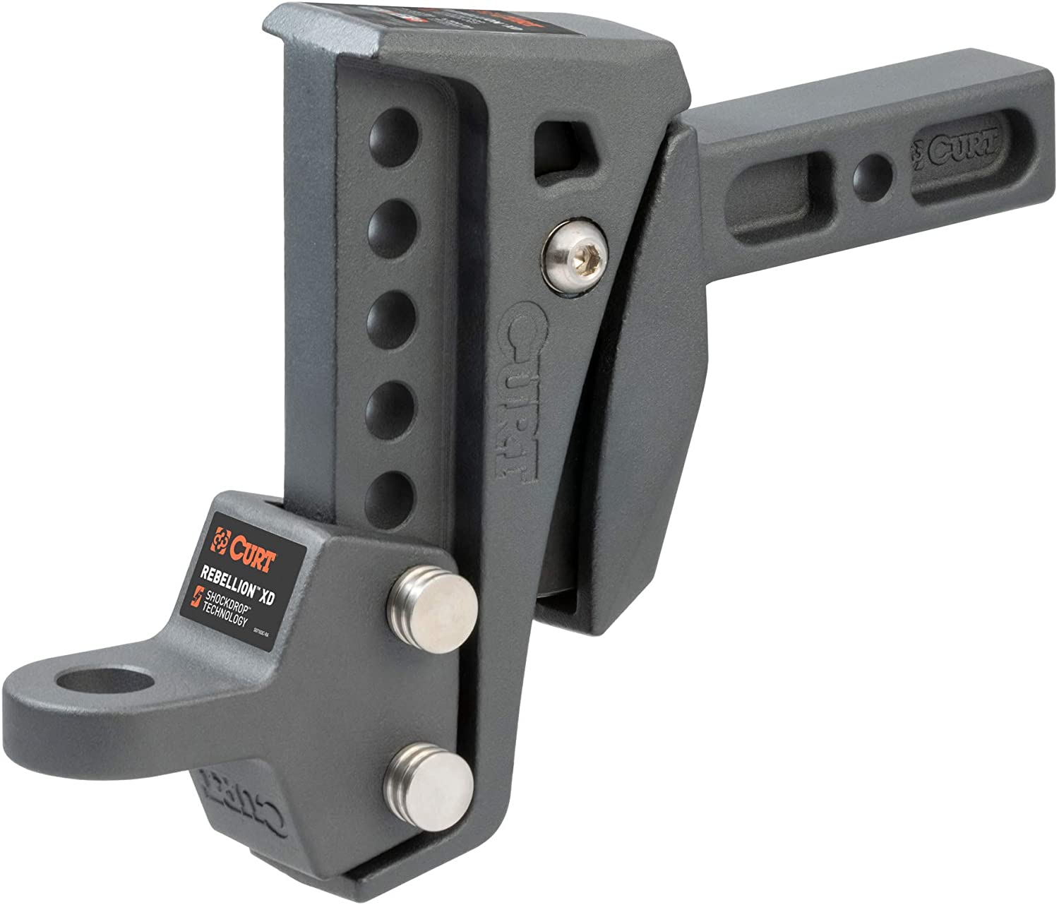 CURT 45949 Rebellion XD Adjustable Cushion Hitch Ball Mount 2-Inch Receiver, 15,000 lbs, 6-Inch Drop (2 Inch Receiver)