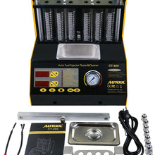 Autool 6/4 Cylinder Car Auto Ultrasonic Injector Cleaning Tester machine 110V Support Motorcycle Fuel Cleaning Tools With 6pcs Motorcycle Adapters