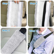 ONINAA Soft Genuine Sheepskin Wool Auto Seat Belt Cover Seatbelt Shoulder Pad for a More Comfortable Driving, Compatible with All Cars