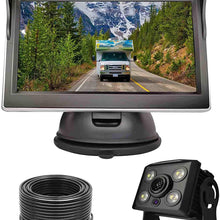 Wired Backup Camera System Kit,5’’ LCD Rear View Monitor with IP69 Waterproof,1080P Vehicle Back up Cam IR Night Vision Wide View Angle for RV Trailer,5th Wheels,Tractor,Trucks