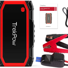 TrekPow A18 800A Peak Portable Car Jump Starter with USB Quick Charge 3.0 (up to 6.0L Gas, 5.0L Diesel Engine), SuperSafe Battery Jumper Pack with Smart Jumper Cables, Type-C Input&Output, Flashlight