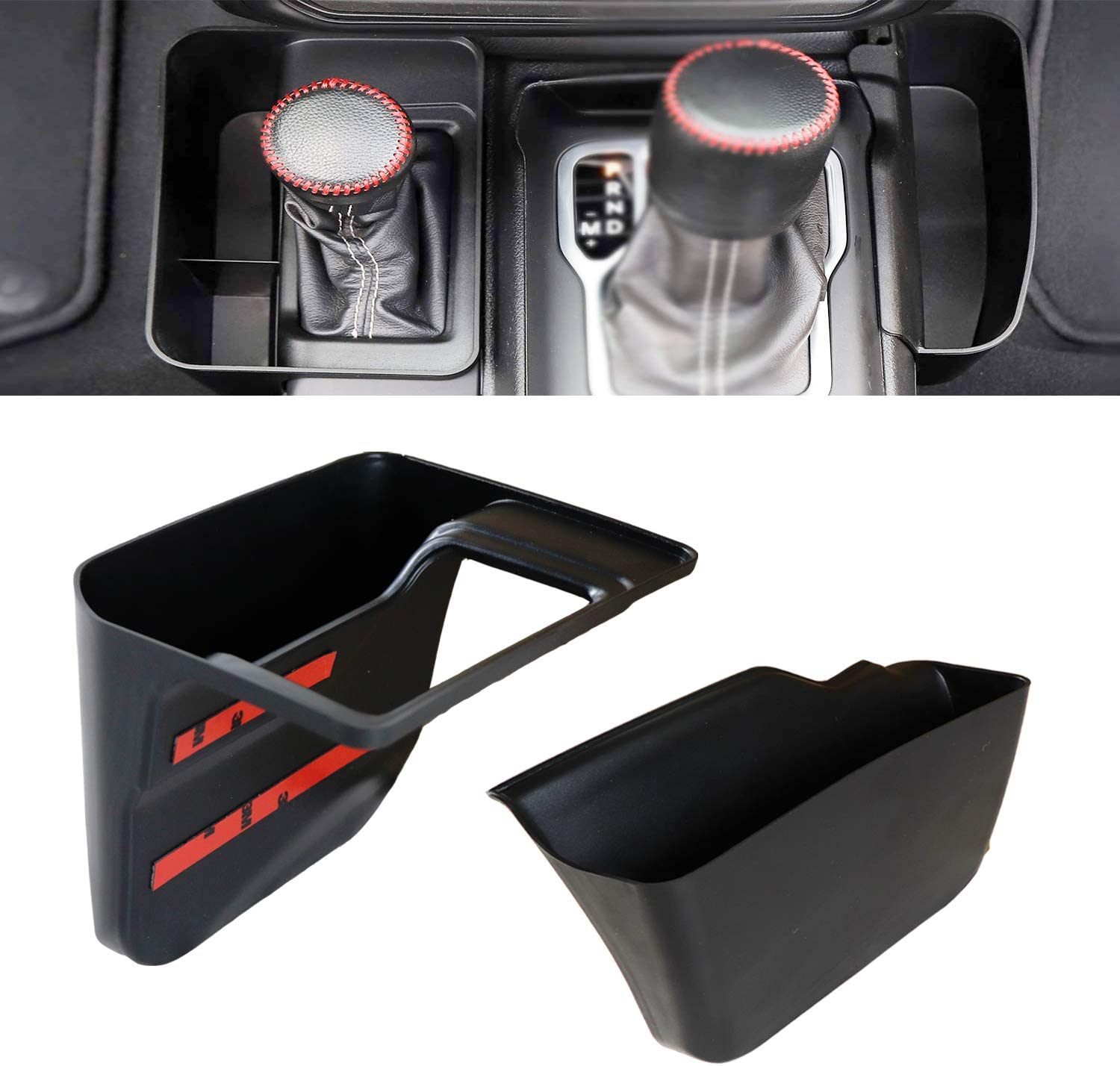 MMPP Gear Shift Console Side Storage Box Auto Transmission Side Organizer Tray for 2018-2020 Jeep Wrangler JL JLU & 2020 Jeep Gladiator JT Interior Accessories