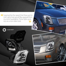 Autozensation For Cadillac CTS Chrome Halo Projector LED Headlights Pair