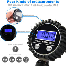 Digital Tire Pressure Gauge MICTUNING Heavy Duty 200 PSI Tire Inflator Air Pressure Gauge with Air Chuck, Valve Extender and Compressor Accessories Black Fits Car Truck Bike Motorcycle