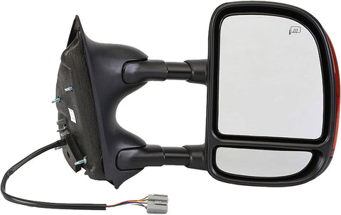 Dorman 955-693 Passenger Side Power Door Mirror - Heated / Folding with Signal for Select Ford Models, Black