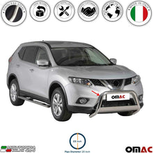 OMAC Auto Accessories Bull Bar | Stainless Steel Front Bumper Protector | Silver Grill Guard Fits for Nissan Rogue 2014-2017