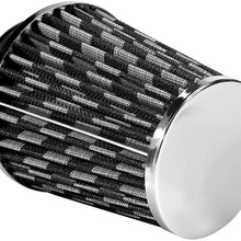 Air Filter, Car High Flow Cold Air Filter Intake Induction Kit High Power Mesh Cone(Black)
